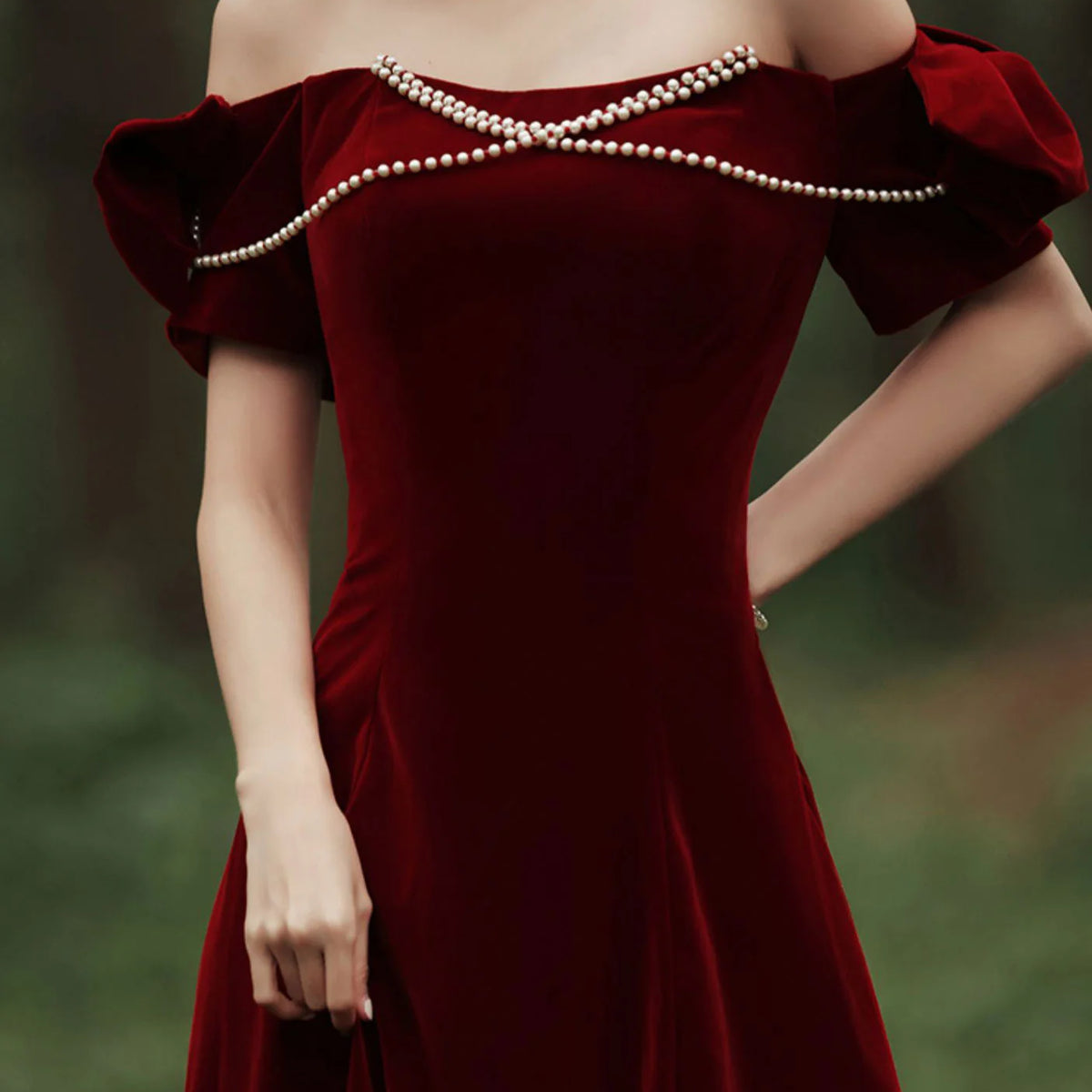 Burgundy long prom dresses, evening dresses,party dresses, formal dress main image 0