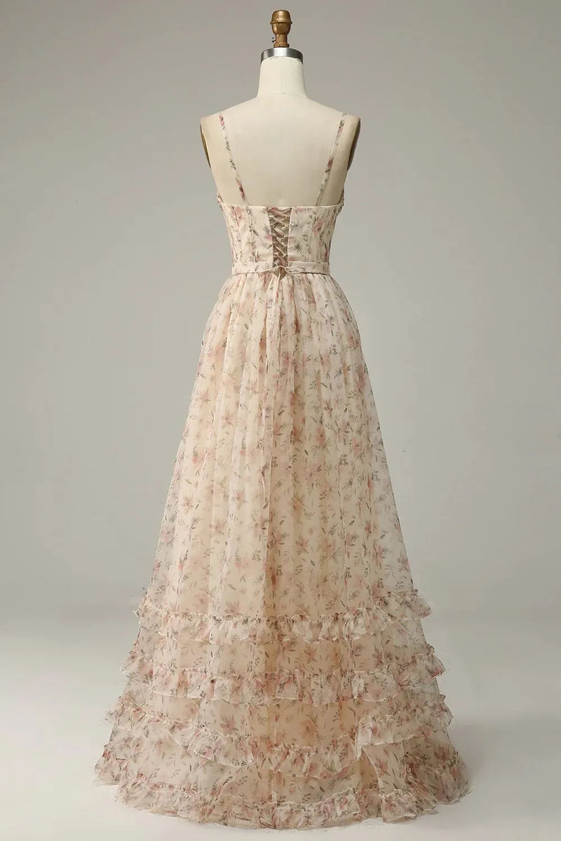 A-Line Long Prom Dress With Split,DS4074