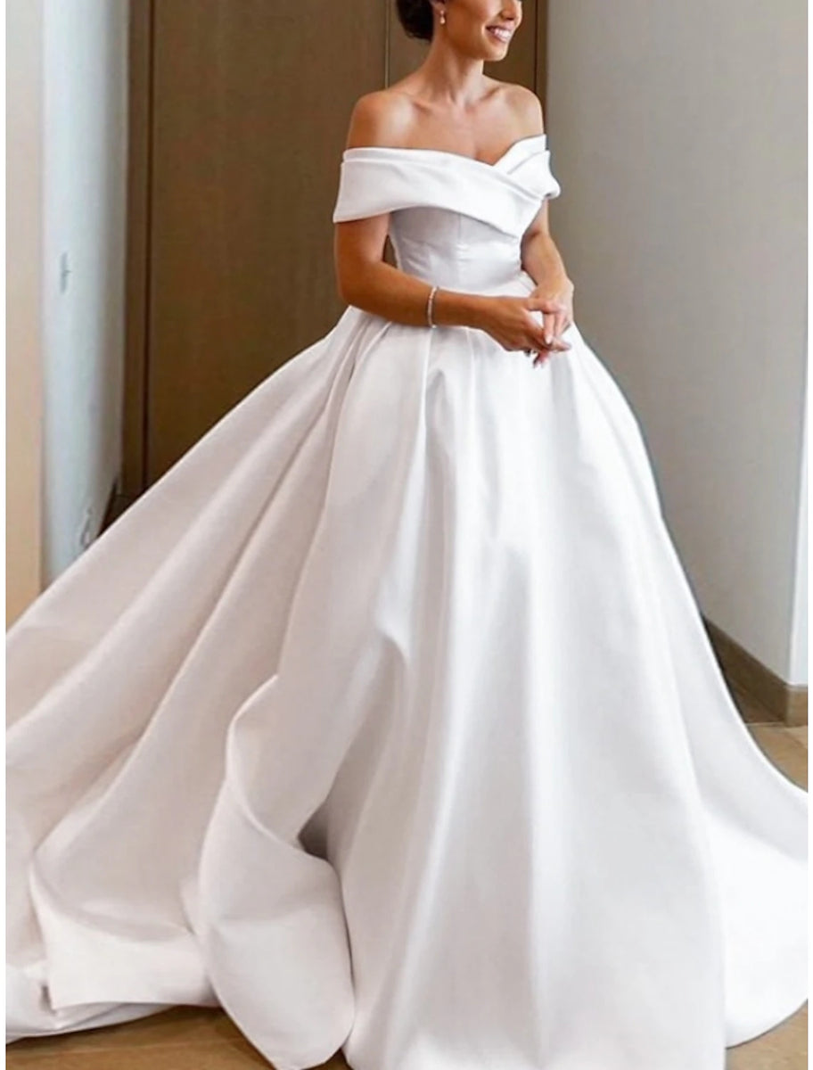Ball Gown Long Sleeves Court Train Wedding Dress With Front Split main image 0