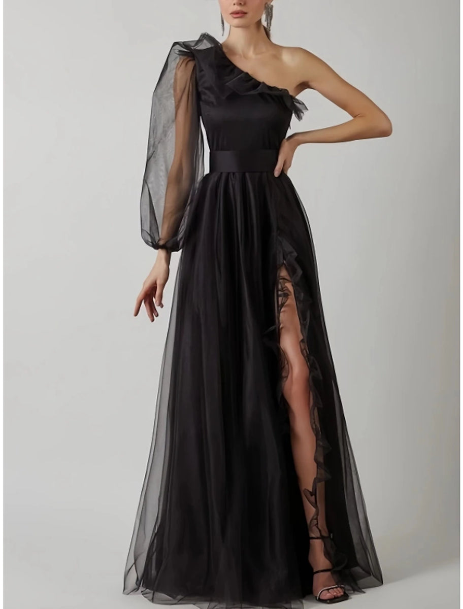 Simple Off The Shoulder Sheath Black Plus Size Short Prom Dress main image 1