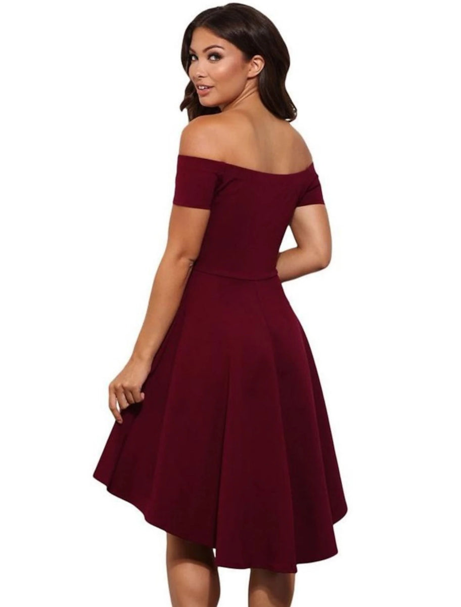Cute White Appliqued Off-the-shoulder Design A-line Party Dress Homecoming Dress, DP5852