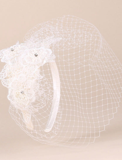 Headwear Net Veil Hat Wedding Casual Tea Party Valentine's Day Horse Race Retro Romantic Classic With Tulle Face Veil Headpiece Headwear