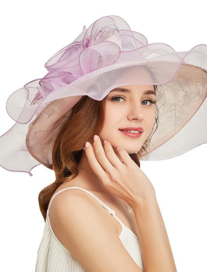 Organza Headwear with Flower / Ruffle 1 PC Wedding / Sports & Outdoor / Tea Party Headpiece