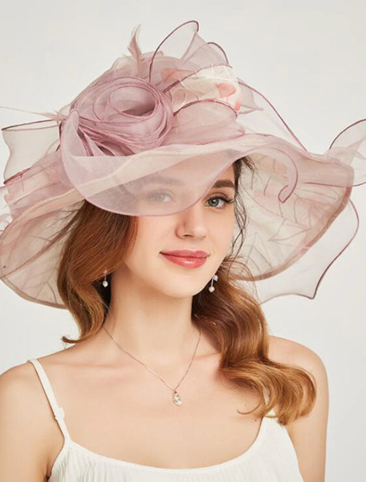 Organza Headwear with Flower / Ruffle 1 PC Wedding / Sports & Outdoor / Tea Party Headpiece