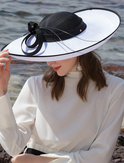 Double Layer Cloth Bowler / Cloche Hat Sinamay Hat Kentucky Derby Horse Race Ladies Day Melbourne Cup Luxury Vintage With Bowknot Headpiece Headwear