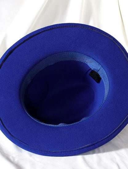 Wool Acrylic Fedora Hat Formal Wedding Cocktail Royal Astcot Simple With Pure Color Headpiece Headwear