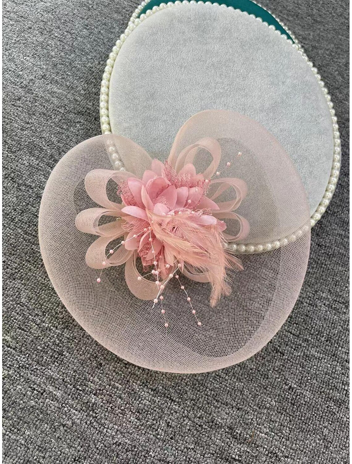 Fascinators Headwear Headpiece Net Veil Hat Wedding Ladies Day With Floral Face Veil Headpiece Headwear