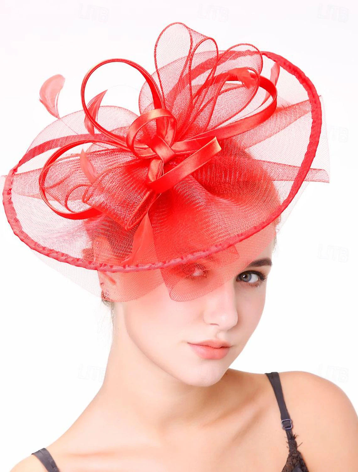 Fascinators Hats Headwear Organza Fedora Hat Floppy Hat Veil Hat Horse Race Cocktail Elegant Retro With Feather Pure Color Headpiece Headwear