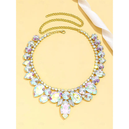 Fine Jewelry Rhinestones Women's Elegant Luxury Beads Wedding irregular Necklace For Wedding Party