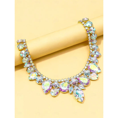 Fine Jewelry Rhinestones Women's Elegant Luxury Beads Wedding irregular Necklace For Wedding Party