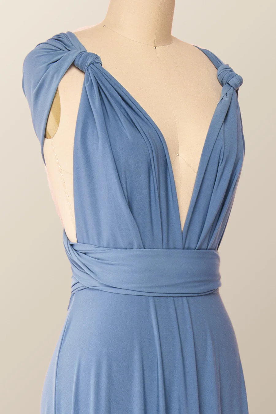 Blue Convertible Long Bridesmaid Dress