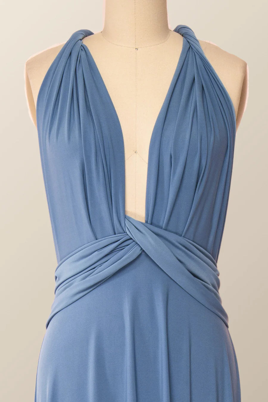 Blue Convertible Long Bridesmaid Dress