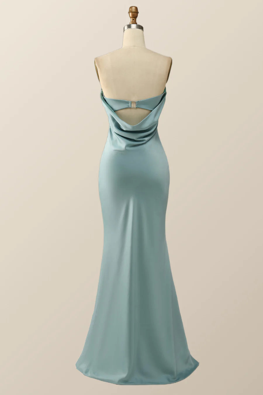 Blue Mermaid Long Bridesmaid Dress