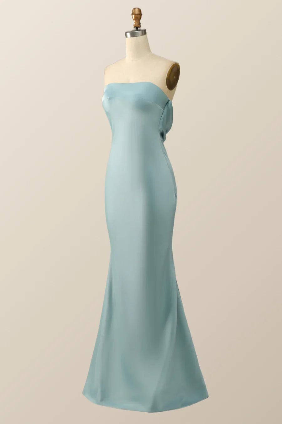 Blue Mermaid Long Bridesmaid Dress