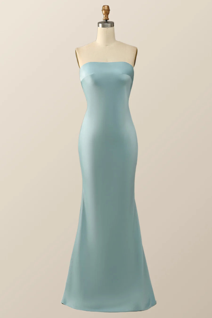 Blue Mermaid Long Bridesmaid Dress