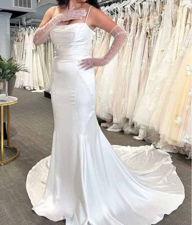mermaid wedding dress lace sweetheart Lady Black Tie - Wl033 - Strapless Mermaid Bridal Gown & Sleeves - Andrea & Leo