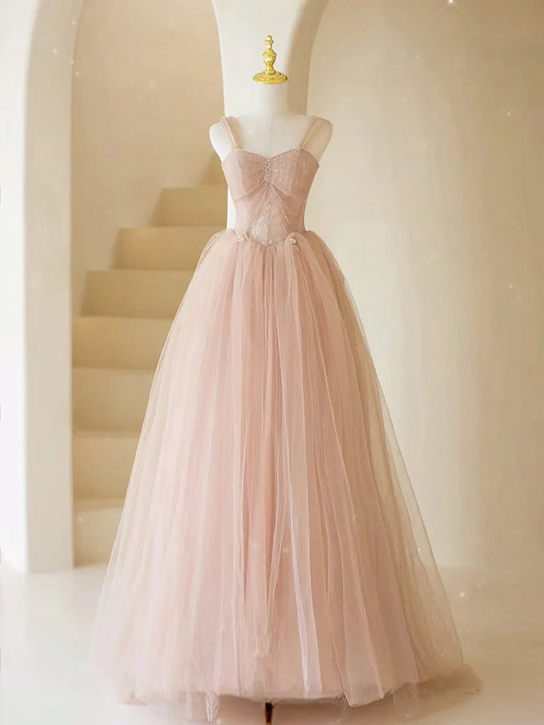 Formal Wear Dresses/Charming A Line Sweetheart Pink Lace Appliques Prom Dresses/Prom Dress Shop