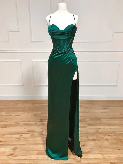 Mermaid Sweetheart Neck Green Long Prom Dress