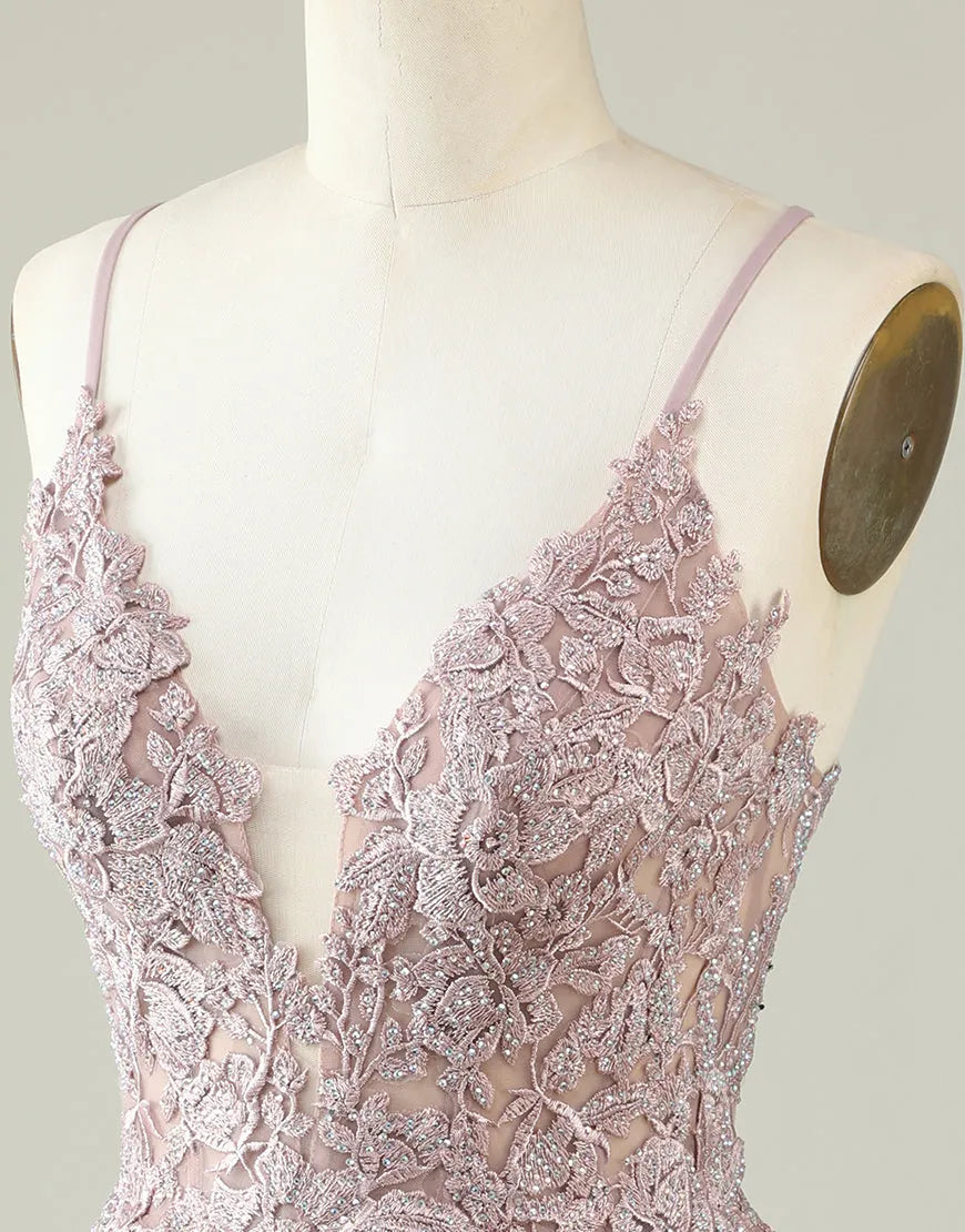 Gorgeous Spaghetti-Straps Wisteria Evening Dress Tulle Layered Lace-up Back
