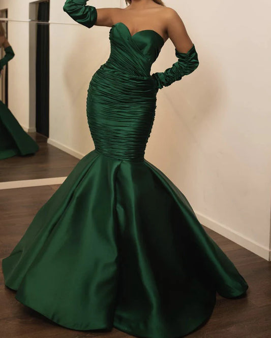 Mermaid Sweetheart Evening Dresses Ruched Formal Gown