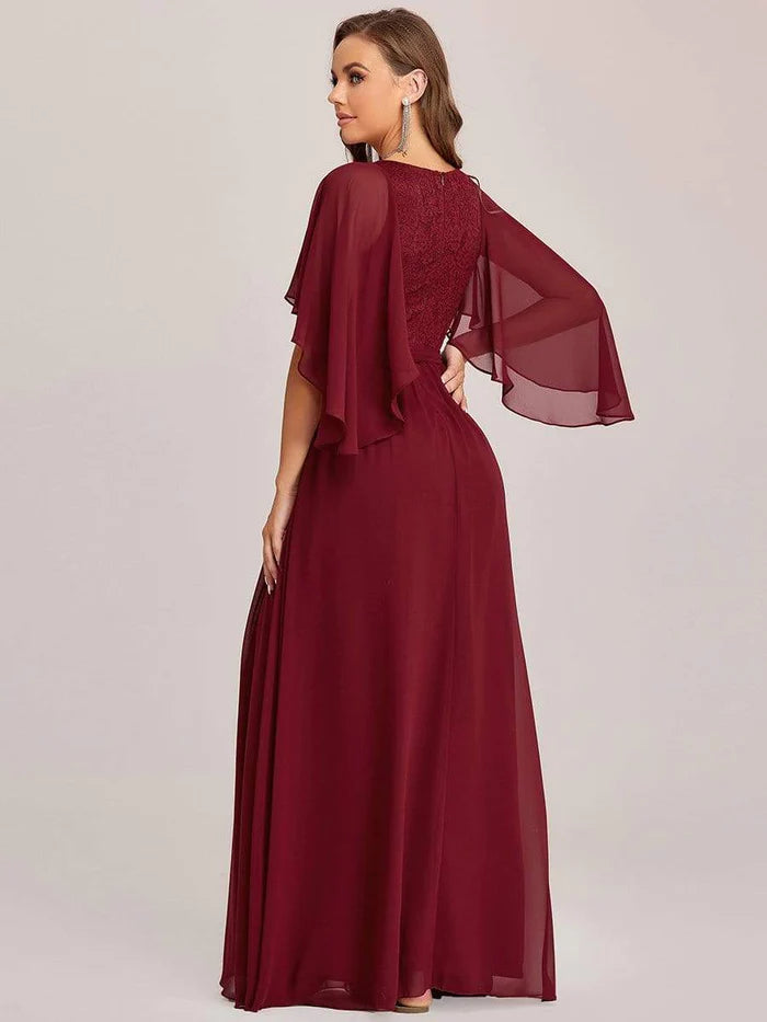Halter Neck Chiffon Wedding Guest Dress | Sleeveless Elegant