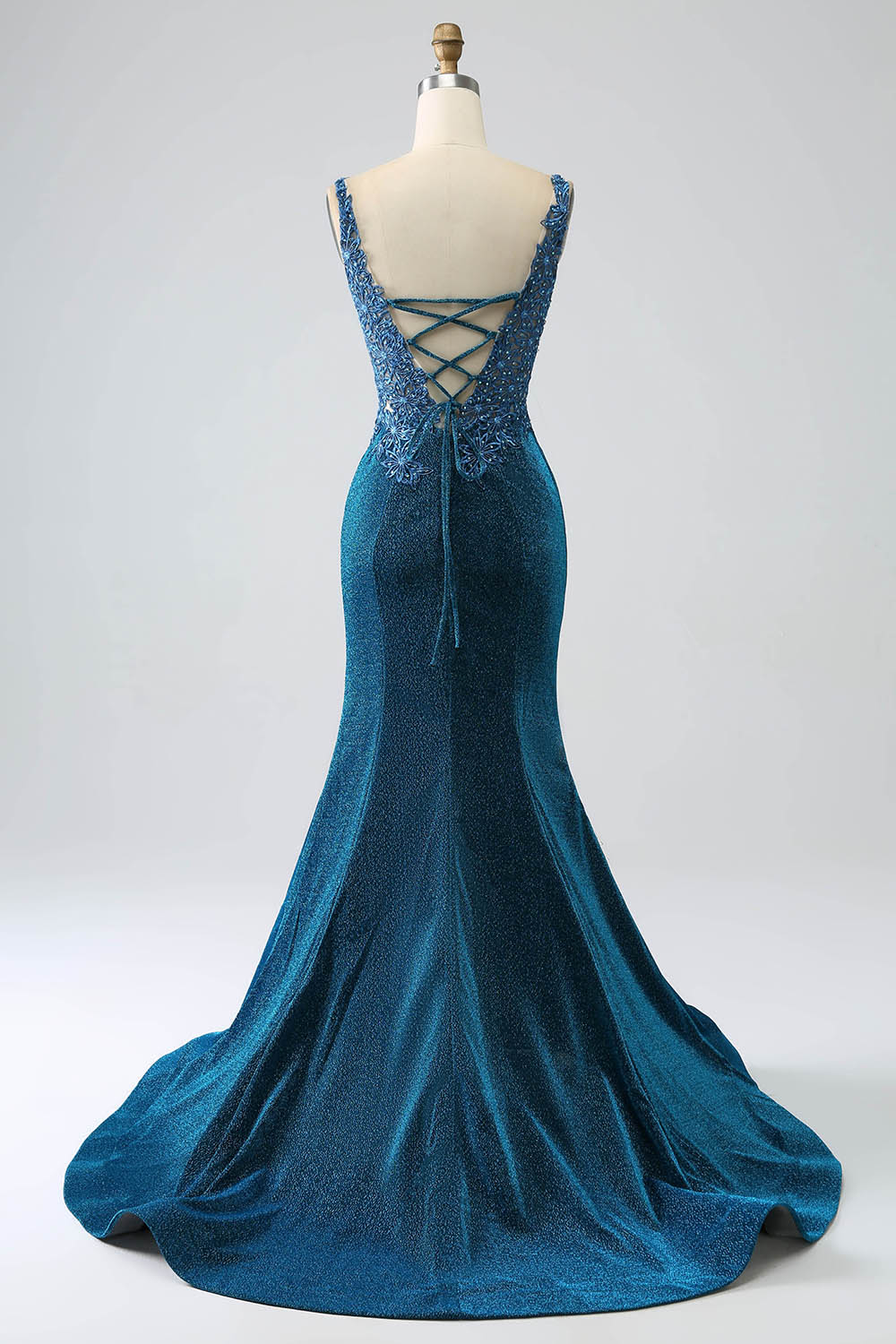 Beauty Prom Dress Light Blue Pleated Tulle Mermaid Evening Dress Birthday Party Outfits    D3878