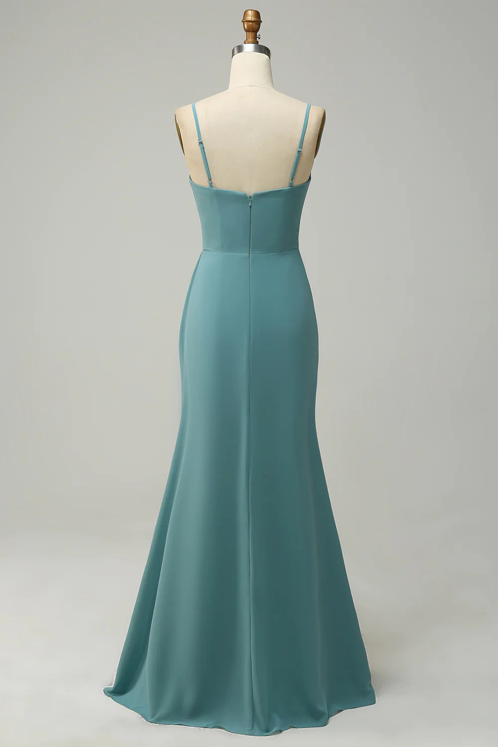 Green Draped Long Chiffon Bridesmaid Dress