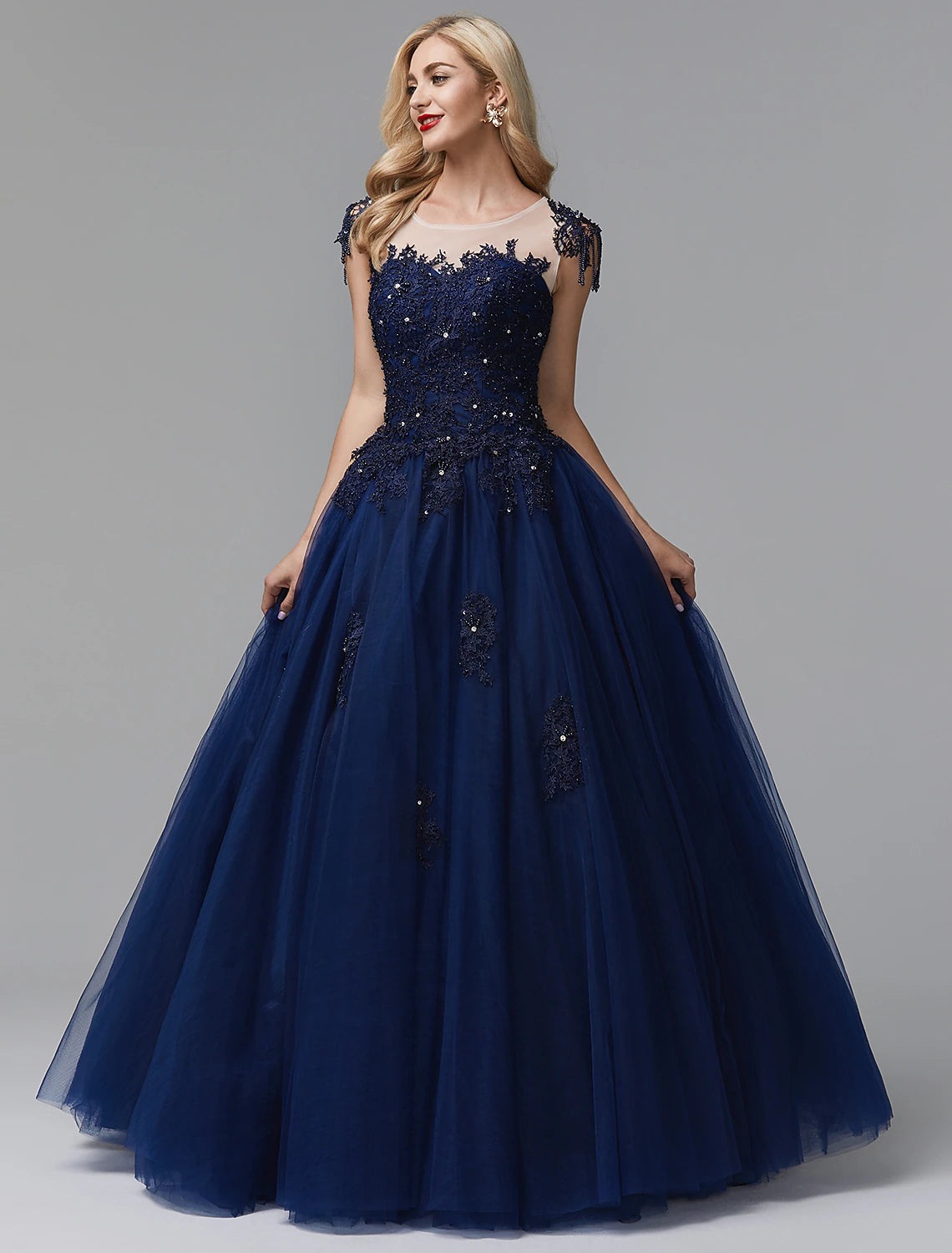 Ball Gown Prom Dresses Sparkle Dress Quinceanera Chapel Train Long Sleeve Off Shoulder Satin with Beading Appliques