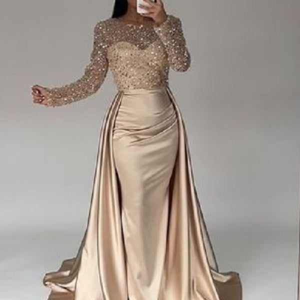 Sparkle Trumpet Mermaid Rose Gold Party Dress