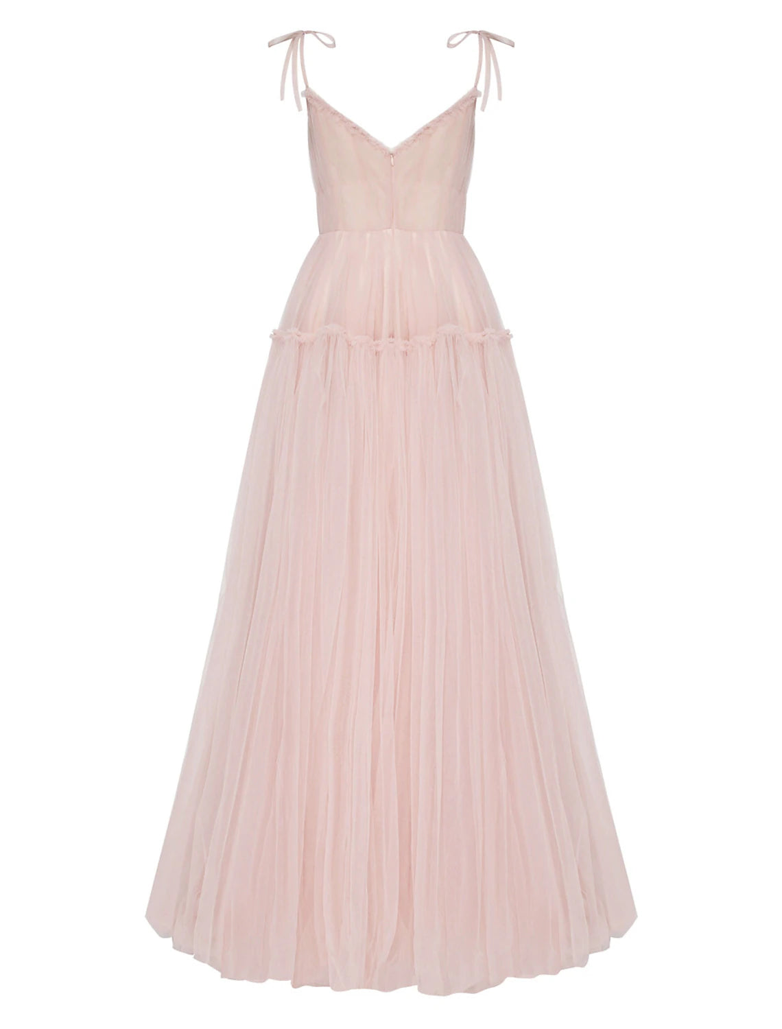 A-Line Prom Dresses Elegant Dress Wedding Guest Prom Floor Length Sleeveless Spaghetti Strap Tulle with Pleats Ruffles