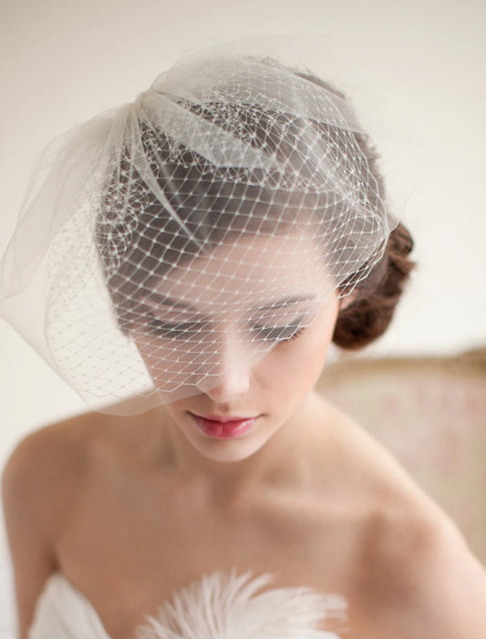 Two-tier Vintage Style / Classic Style / Birthday Wedding Veil Blusher Veils / Birdcage Veils with Pure Color Tulle