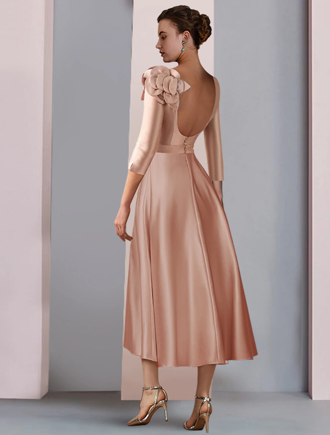 A-Line Mother of the Bride Dress Formal Wedding Guest Party Elegant V ...
