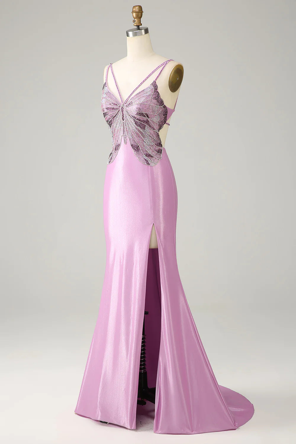 Charming Purple Leopard Strapless Chiffon Mermaid Prom Dress P3793 main image 0