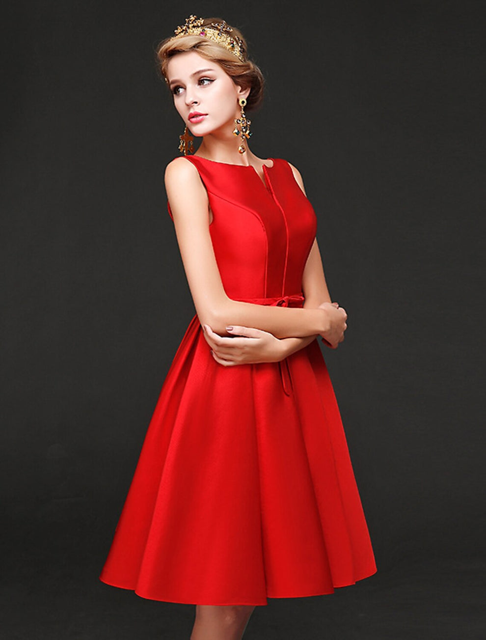 Women S A Line Short Mini Sleeveless Dress