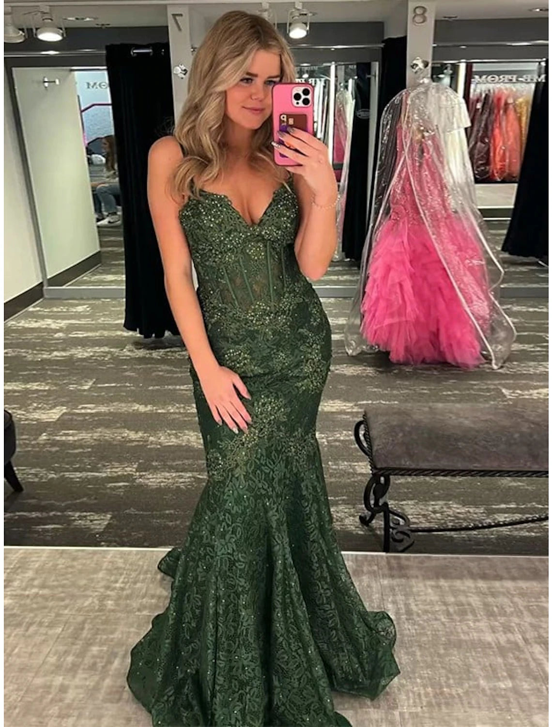 Mermaid / Trumpet Evening Gown Maxi Dress Formal Sweep / Brush Train Sleeveless Spaghetti Strap Spandex Backless with Crystals Appliques Pure Color